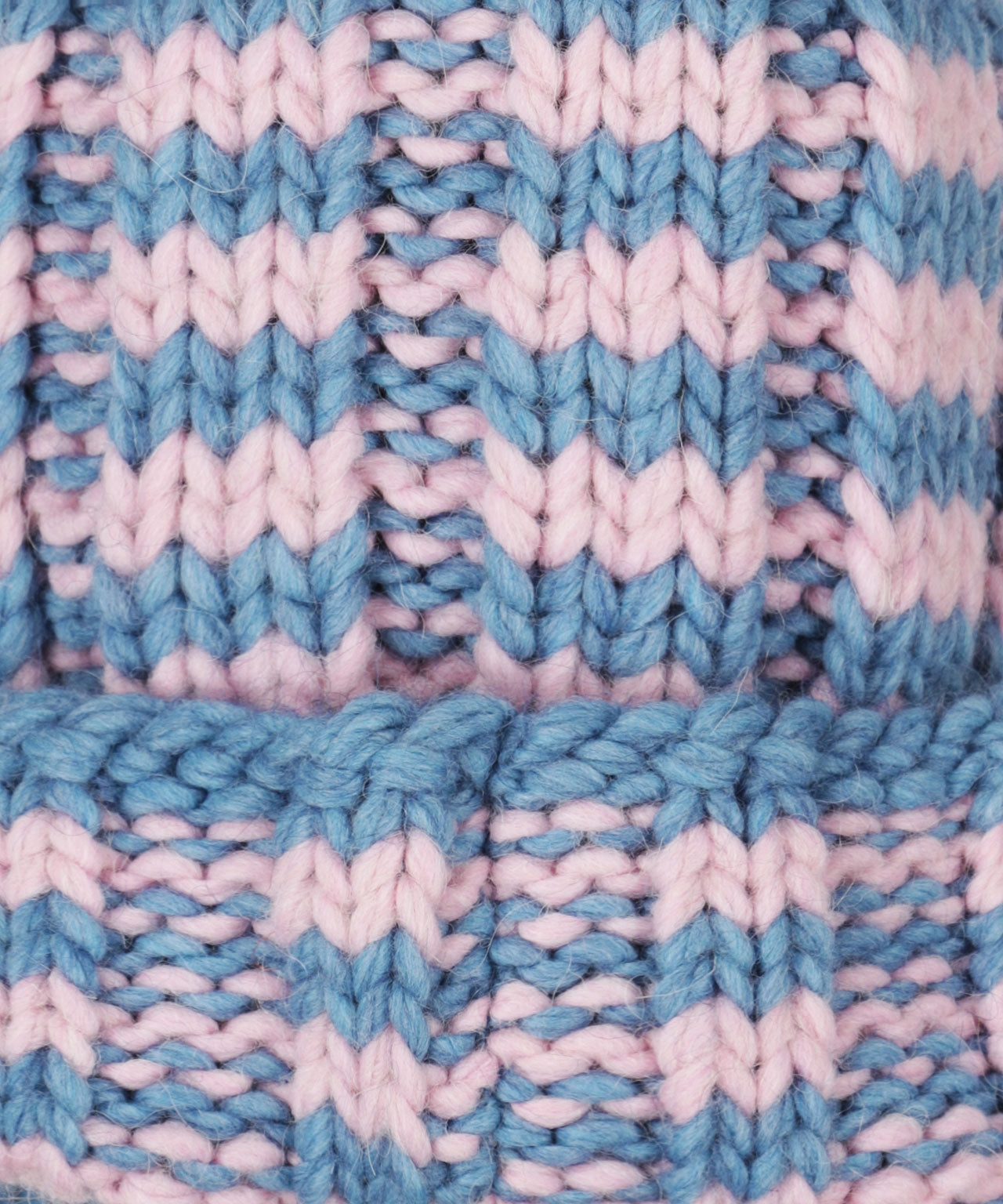 Beanie Stripes | Blauw/Roze streep
