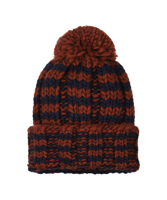 Beanie Stripes | Navy/Rood streep