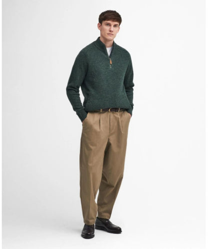 Barbour Talder Half Zip Strickpullover | Grün