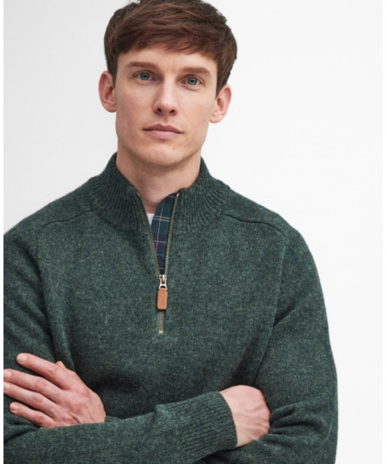 Barbour Talder Half Zip Strickpullover | Grün