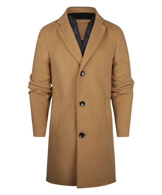 Lange Jas Wolmix | Camel