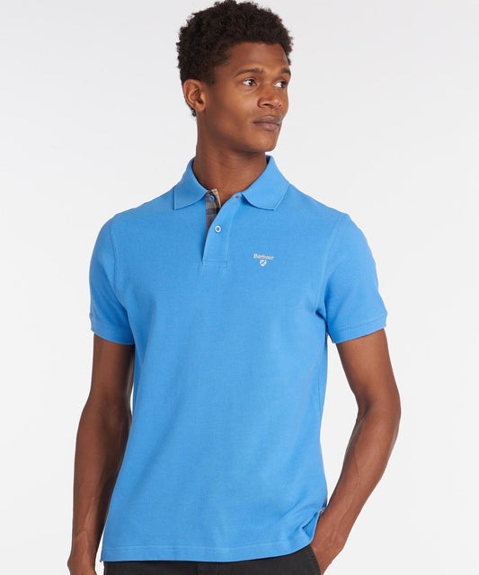 Tartan Pique Polo | Delft Blue
