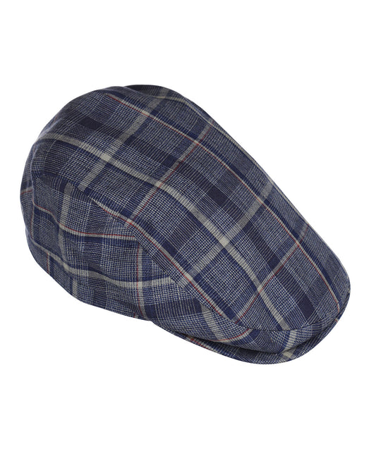 Klassieke Cap 100% Linnen | Donker Blauw Ruit