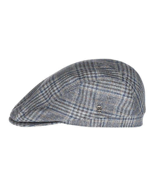 Klassieke Cap 72% Zijde 28% Wol | Blauw Ruit