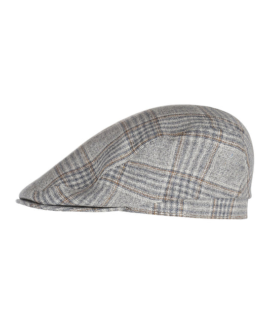 Klassieke Cap 72% Zijde 28% Wol | Beige Bruin Ruit