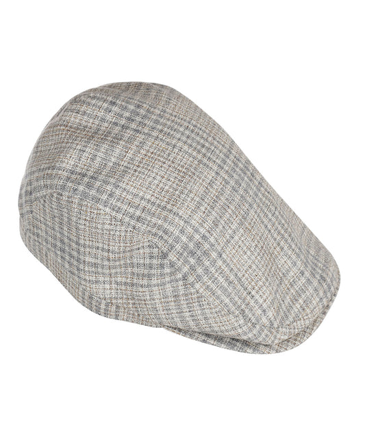Klassieke Cap 72% Zijde 28% Wol | Beige Ruit