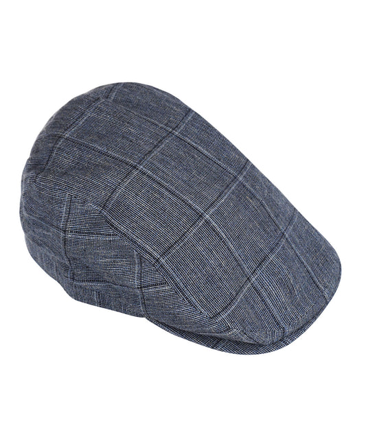 Klassieke Cap 85% Viscose 15% Linnen | Indigo Ruit