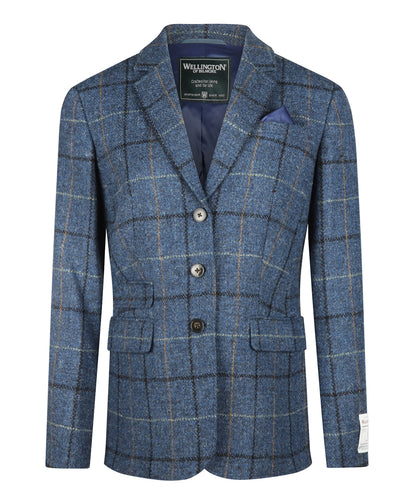 Harris Tweed Colbert Dames | Staalblauw Ruit