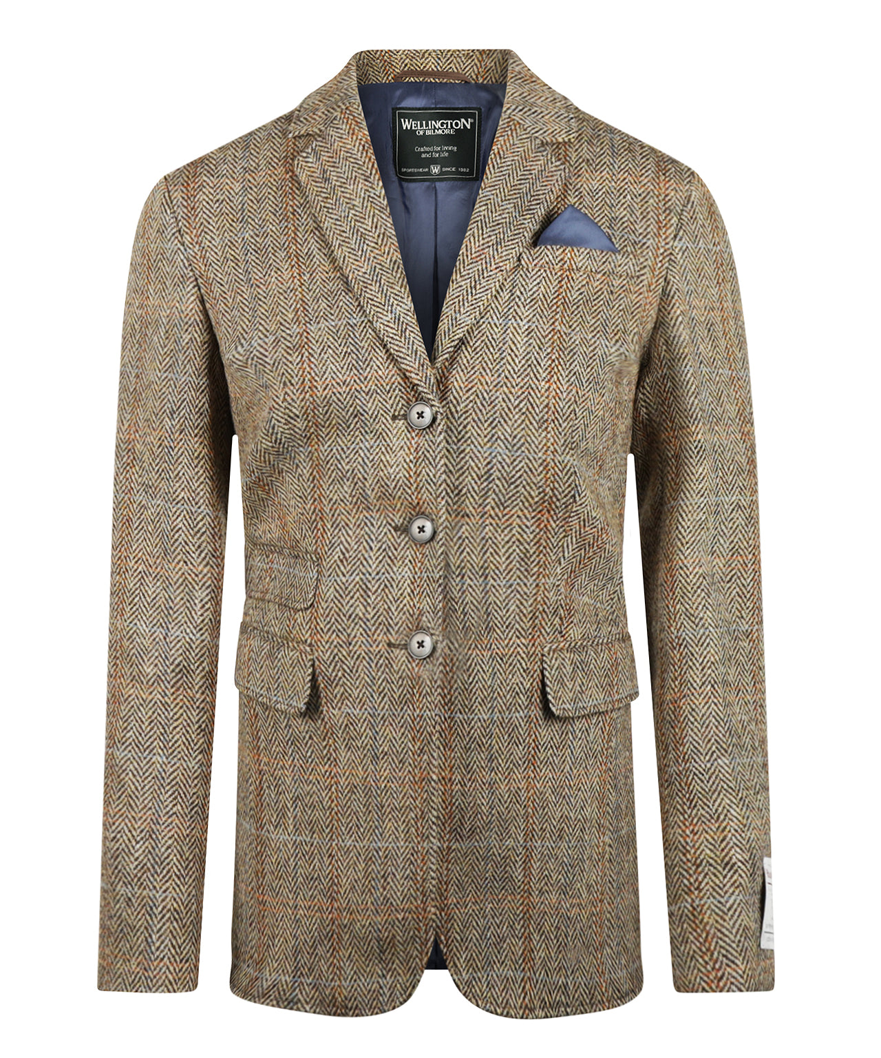 Kolbert Harris Tweed Dames | Bruin melange herringbone