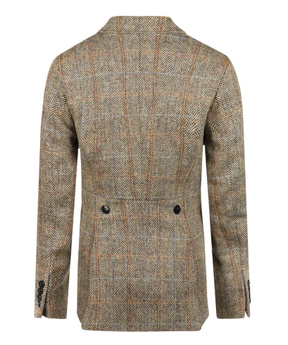 Kolbert Harris Tweed Dames | Bruin melange herringbone