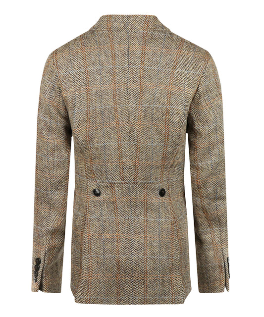 Kolbert Harris Tweed Dames | Bruin melange herringbone