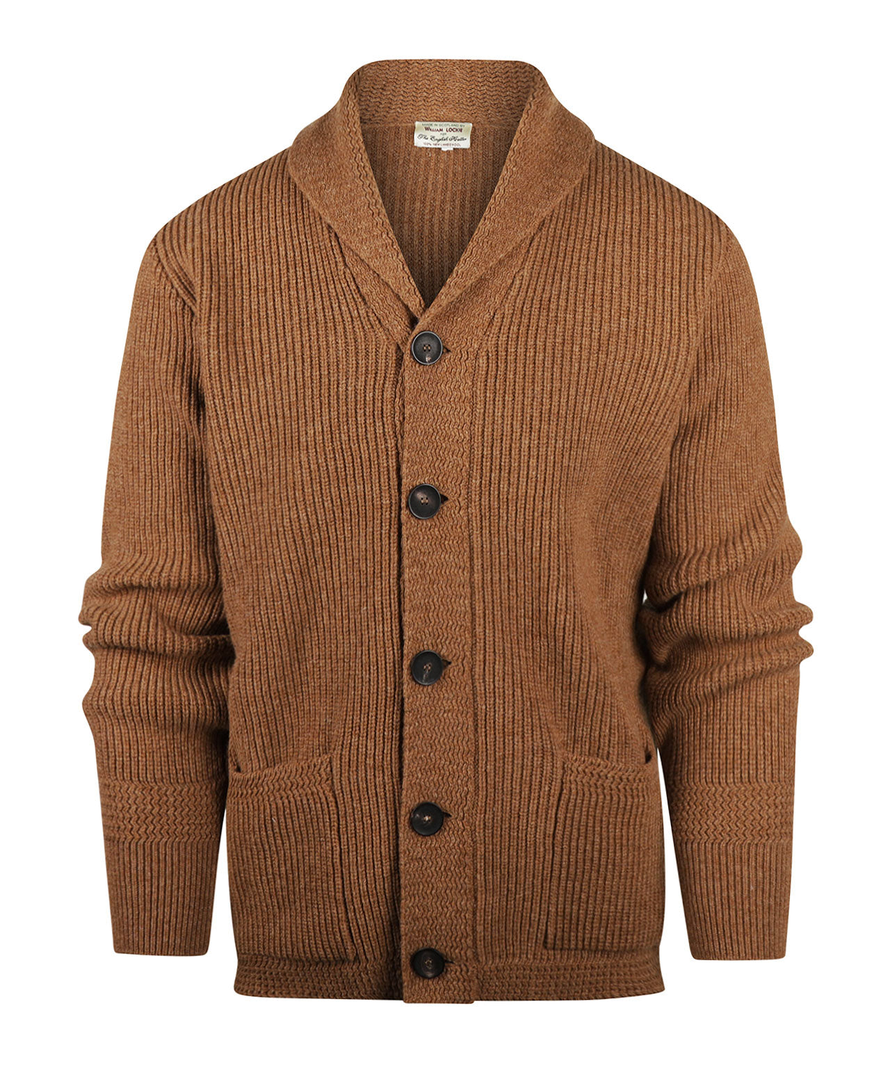 William Lockie Cardigan Jamie mit Schalkragen | Kamel