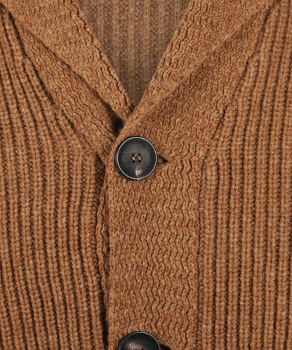 William Lockie Cardigan Jamie mit Schalkragen | Kamel