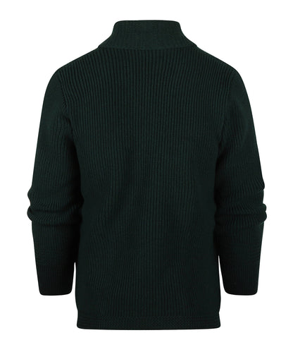 William Lockie Cardigan Jamie mit Schalkragen | Tartangrün