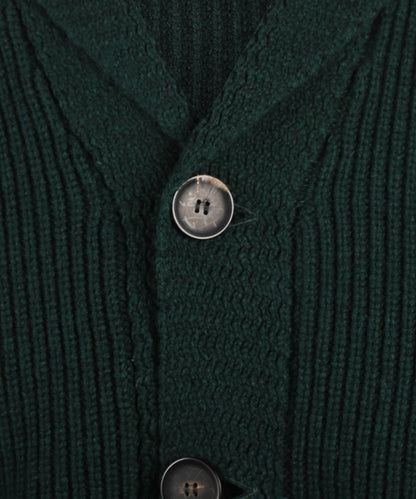 William Lockie Cardigan Jamie mit Schalkragen | Tartangrün