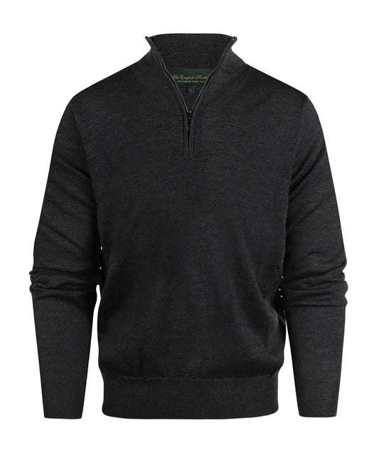 Merino Turtle rits | Charcoal