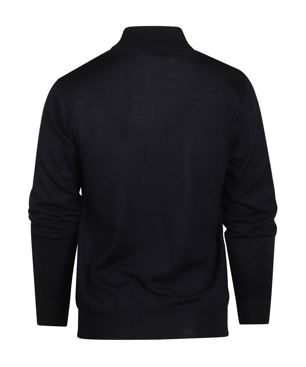 Pullover aus Merinowolle mit Reißverschlusskragen | Marineblau