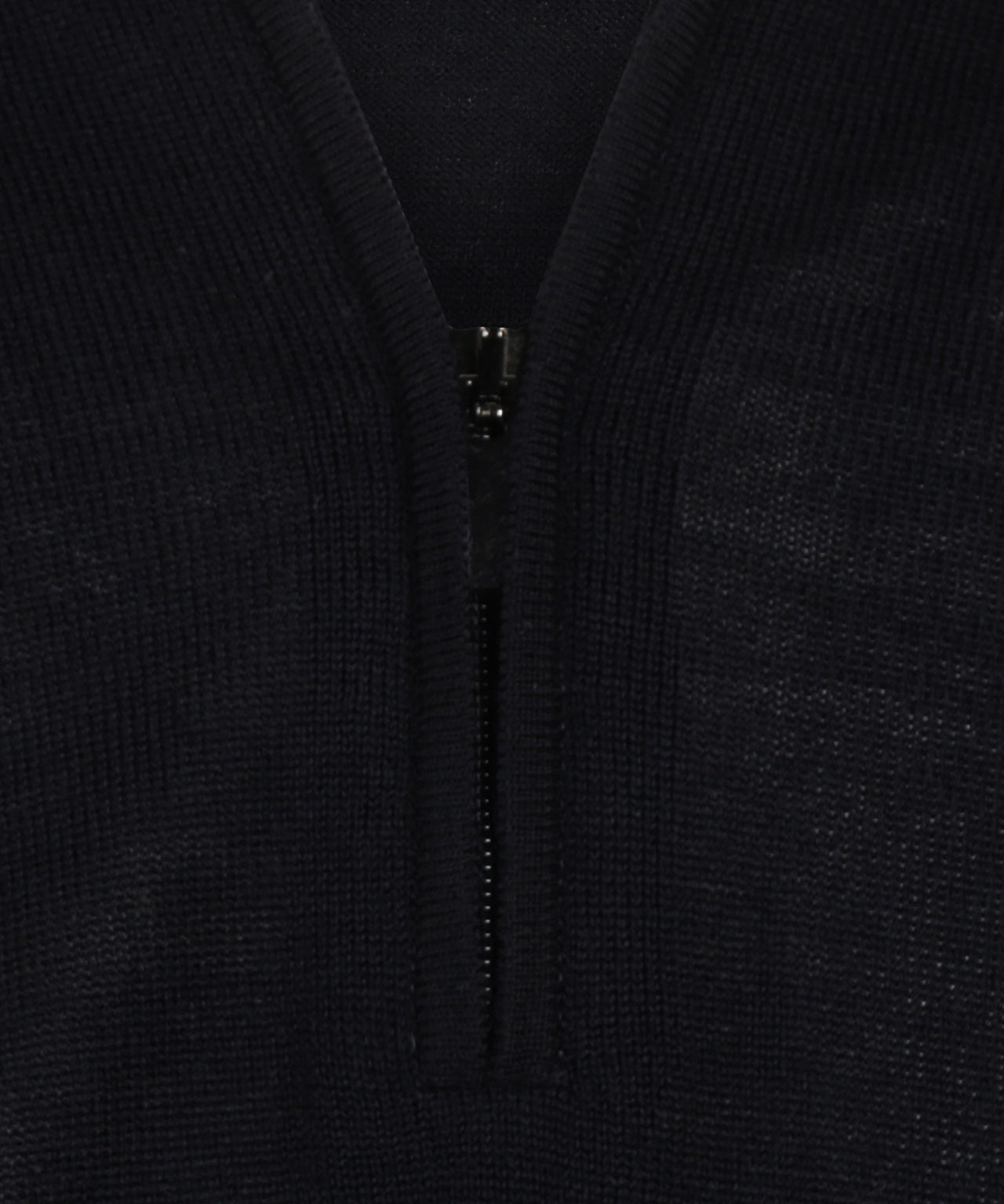 Pullover aus Merinowolle mit Reißverschlusskragen | Marineblau