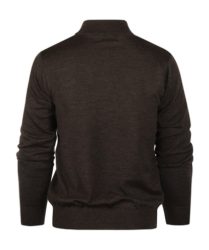 Merino Half Zip Pullover | Donker Bruin
