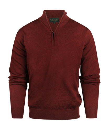 Merinowollpullover mit Reißverschlusskragen | Bordeaux
