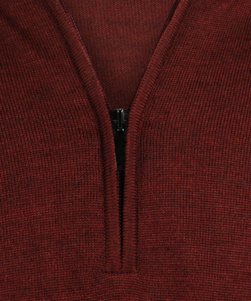 Pullover Merinowol ritskraag | Bordeaux