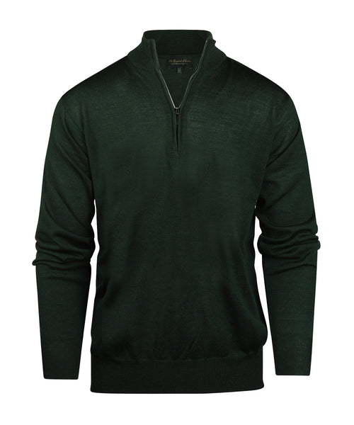 Pullover Merinowol ritskraag | Groen