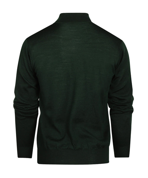 Pullover Merinowol ritskraag | Groen