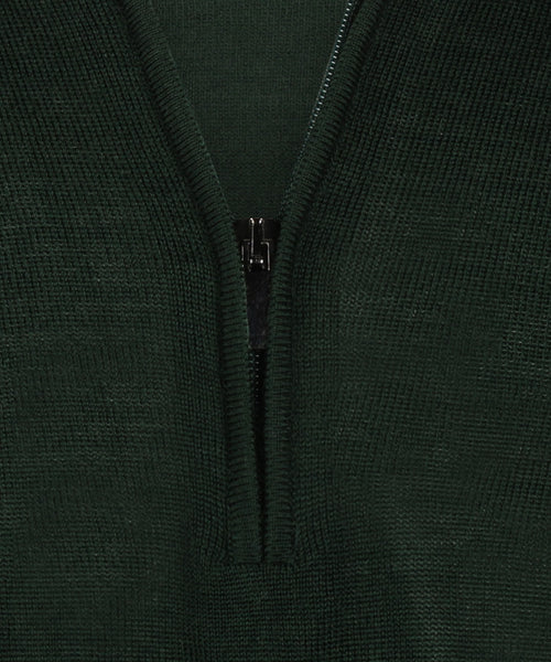 Pullover Merinowol ritskraag | Groen