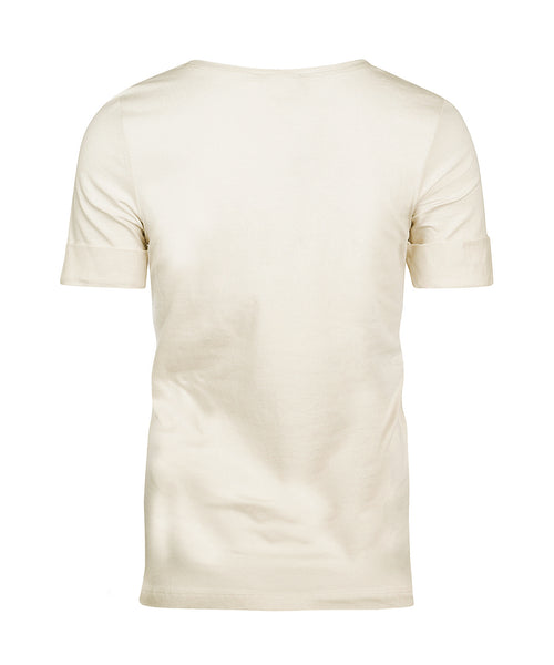 T-shirt Dames Opgerolde mouwen | Wit