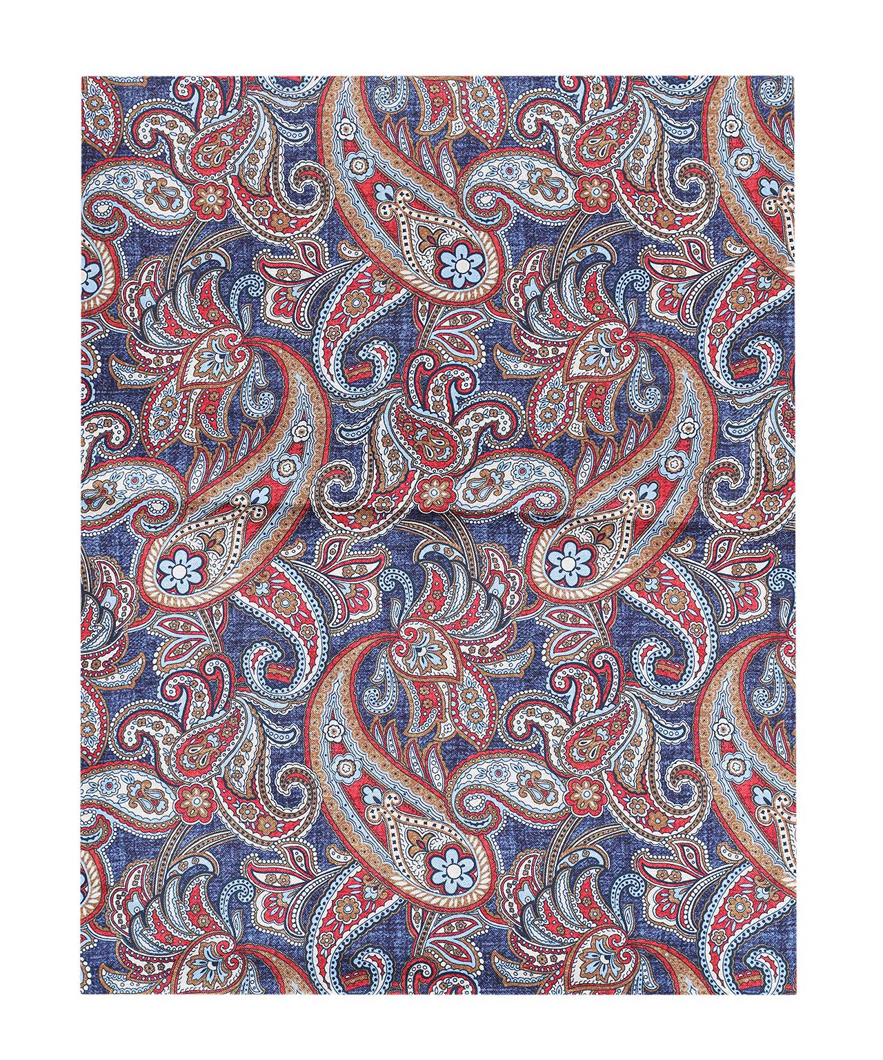 Sjaal 100% Zijde | Bordeaux Indigo Paisley