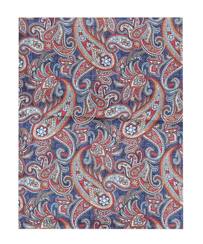 Sjaal 100% Zijde | Bordeaux Indigo Paisley