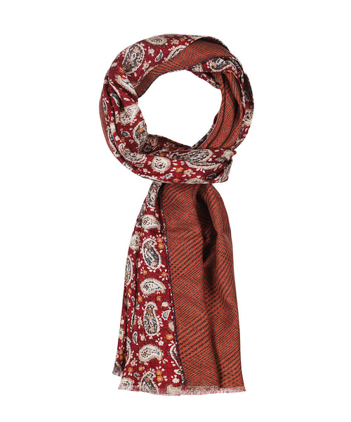 Zijden Sjaal met Paisleyprint | Rood