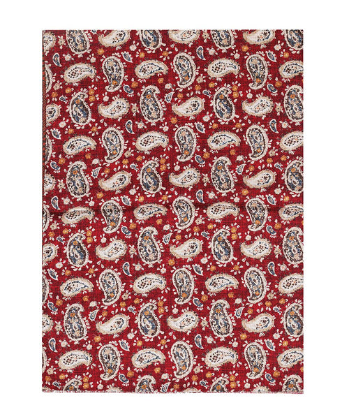 Zijden Sjaal met Paisleyprint | Rood