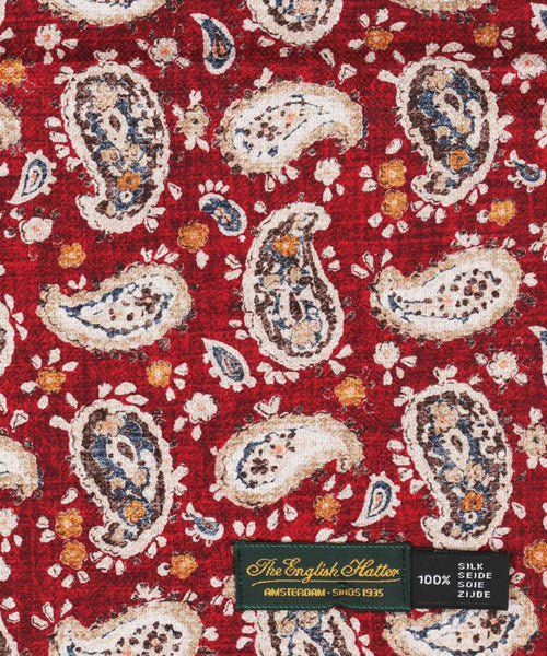 Zijden Sjaal met Paisleyprint | Rood