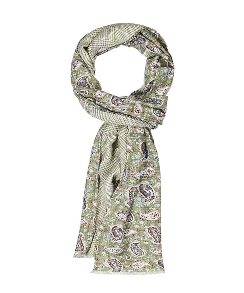 Zijden Sjaal met Paisleyprint | Groen