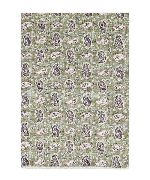 Zijden Sjaal met Paisleyprint | Groen