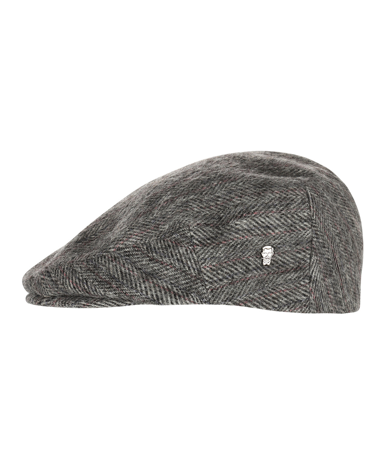 Klassieke Cap | Grijs Herringbone Roze Streep
