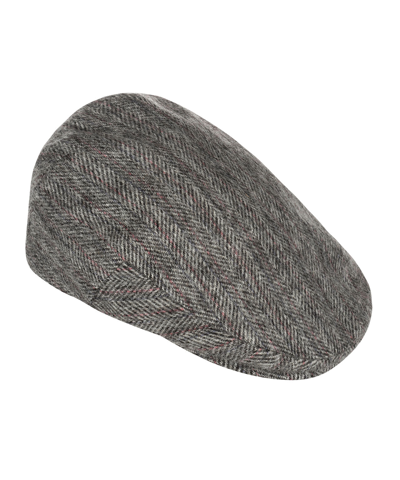 Klassieke Cap | Grijs Herringbone Roze Streep