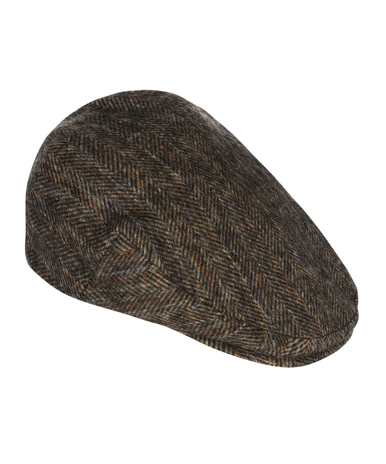 Klassieke Cap | Bruin Herringbone Blauwe Streep