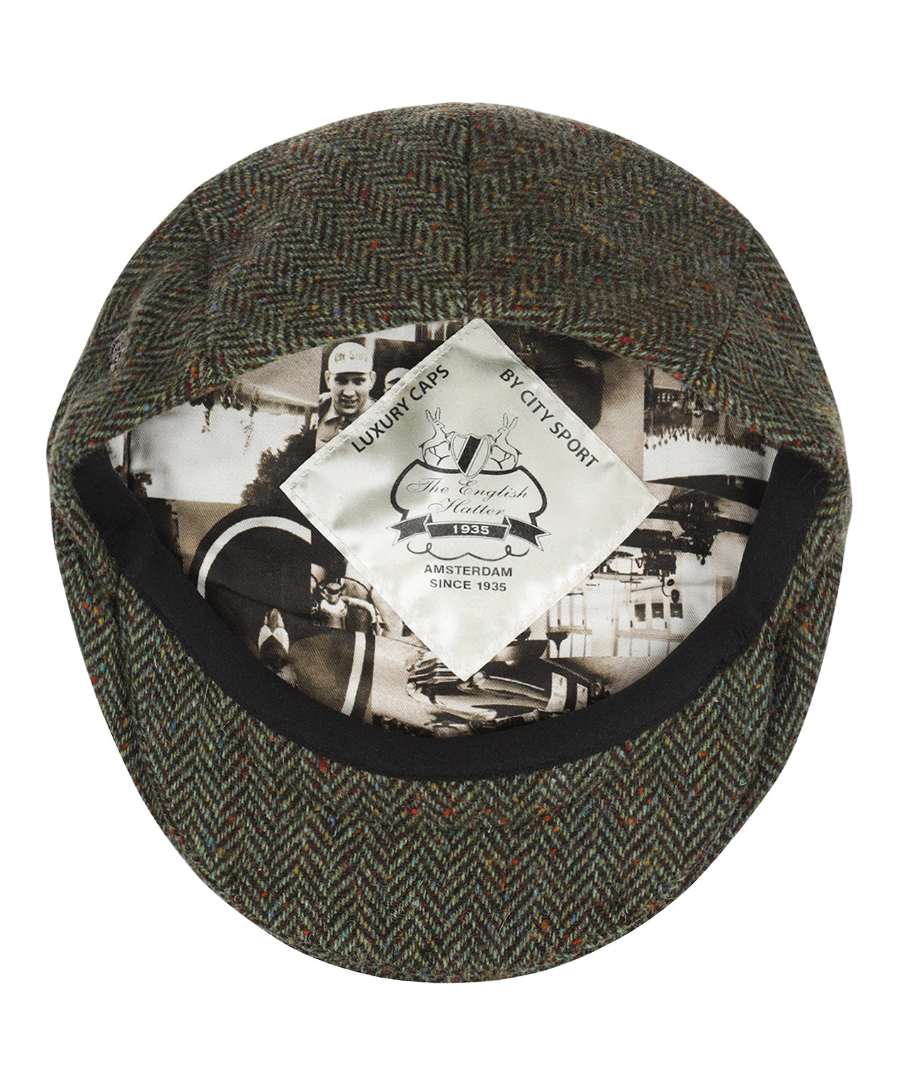 Klassieke Cap | Groen Herringbone Donegal