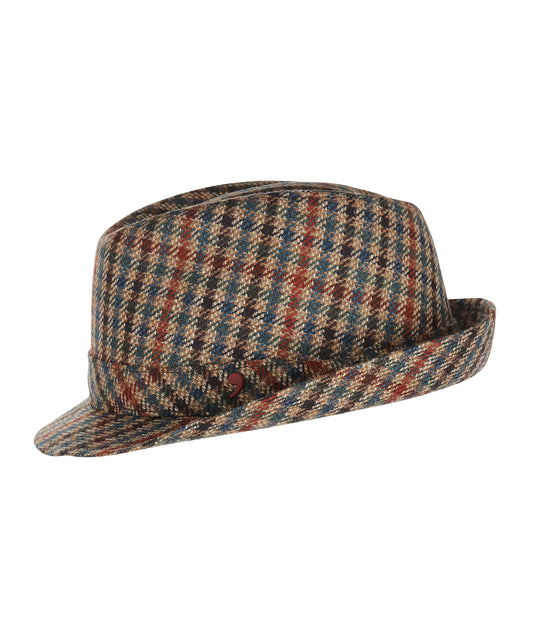 Trilby Hoed Ruit | Beige Rood Ruit