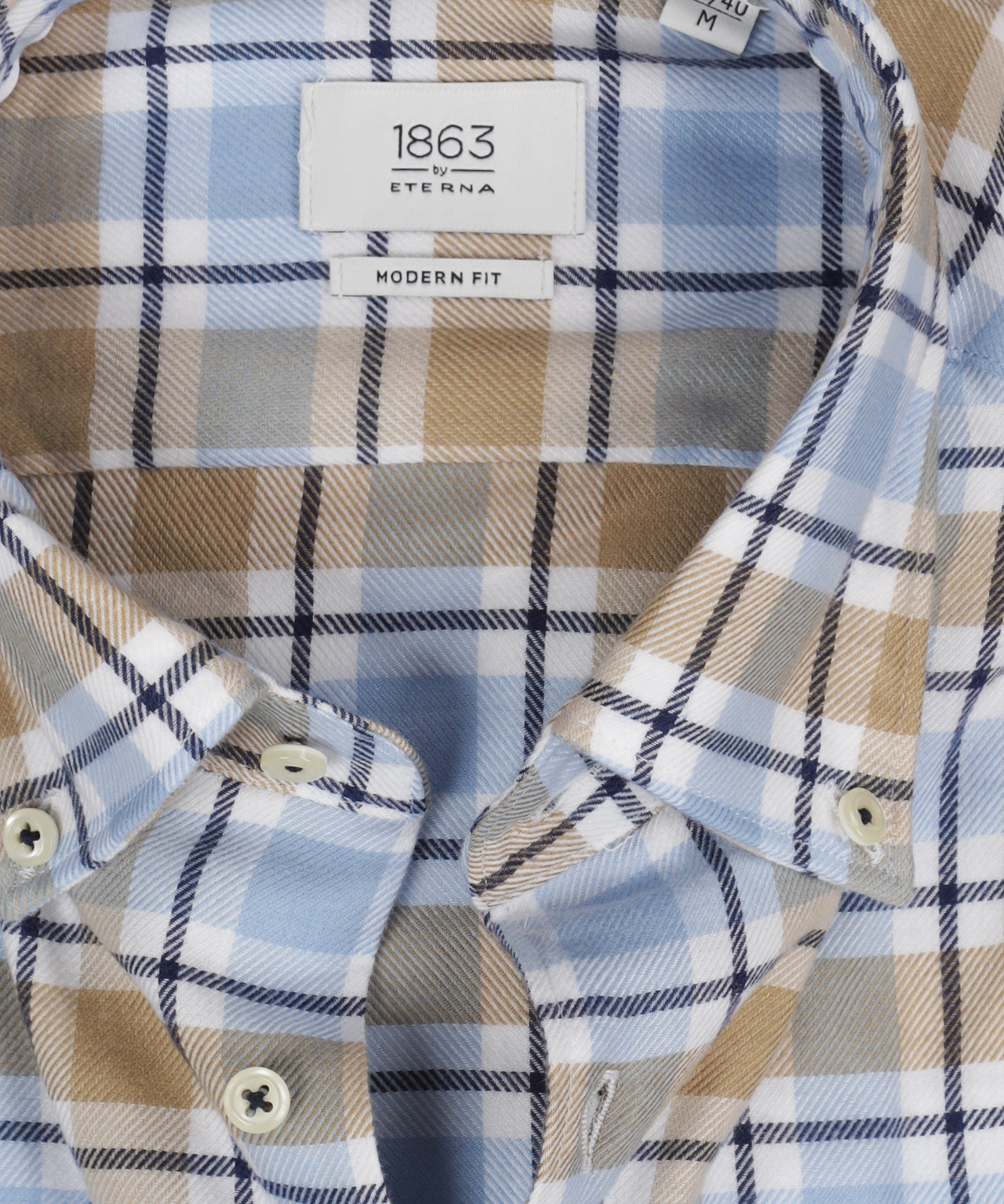 Eterna Shirt Brushed Cotton | Brown