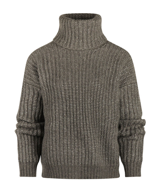 Dames Kol Pullover | Dark Khaki