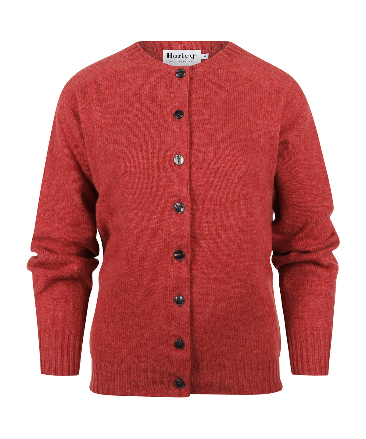 Harley of Scotland Damen-Strickjacke mit Knöpfen | Lila