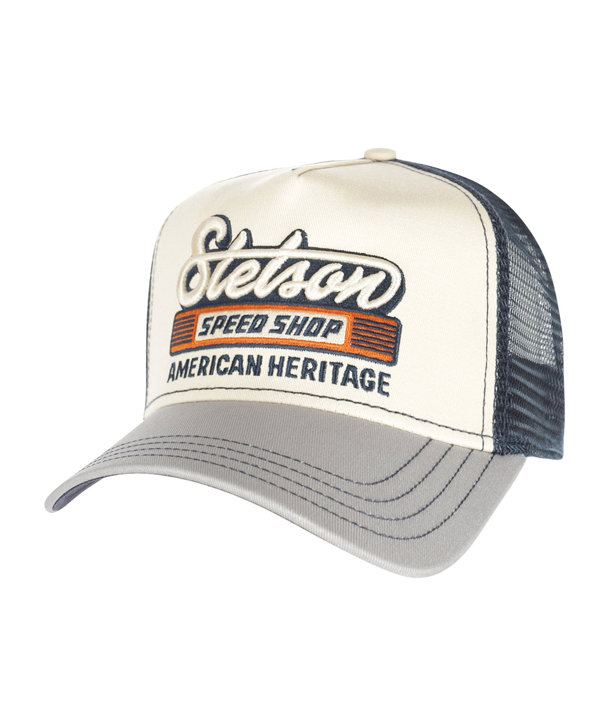 Trucker Cap Speed Shop | Grau Beige Blau