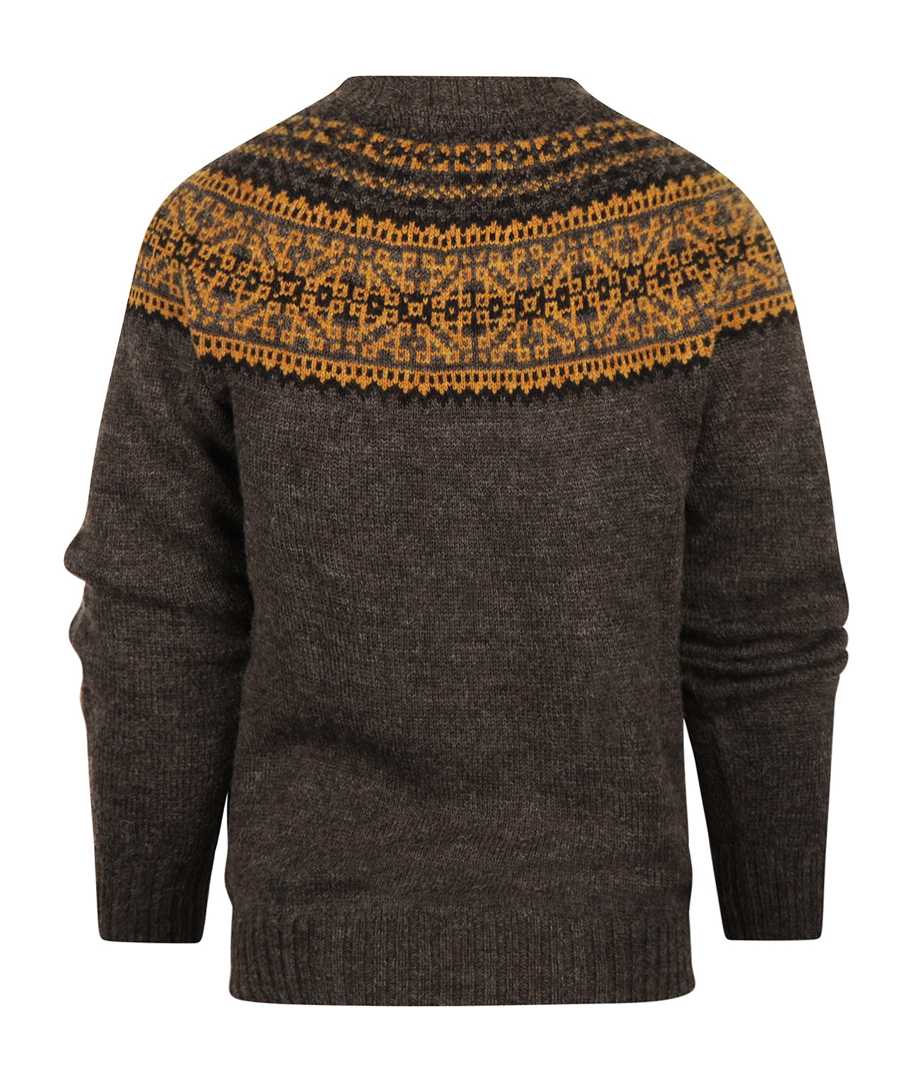 Harley of Scotland Round Neck Fairisle Pullover | Gray