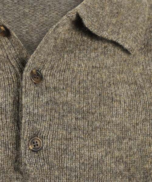 Harley of Scotland Pullover met Polokraag | Bruin