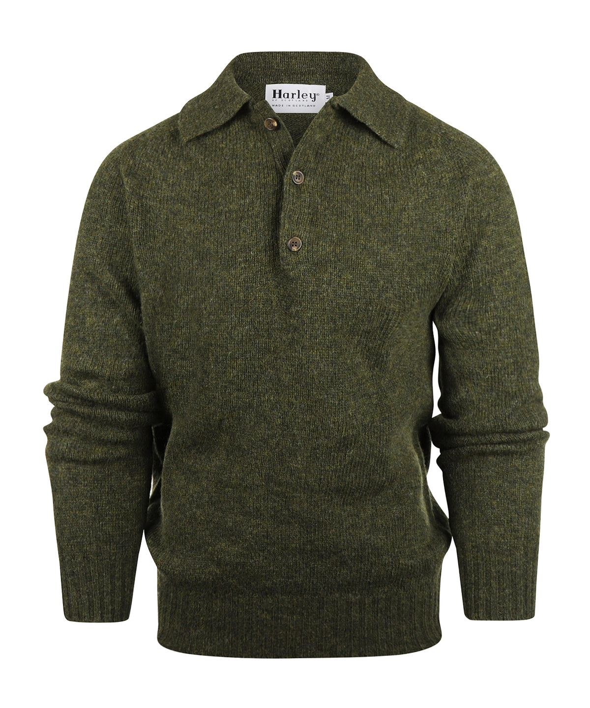 Harley of Scotland Polo-Pullover | Grün
