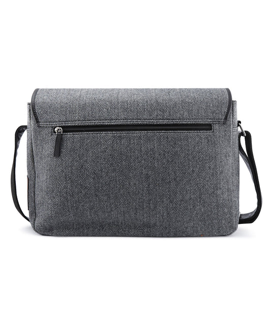 Laptop Tas Tweed met leer | Grijs Zwart