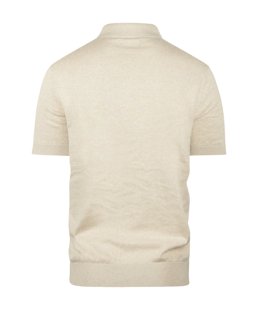 Muston linnen Blend Polo | Washed Stone